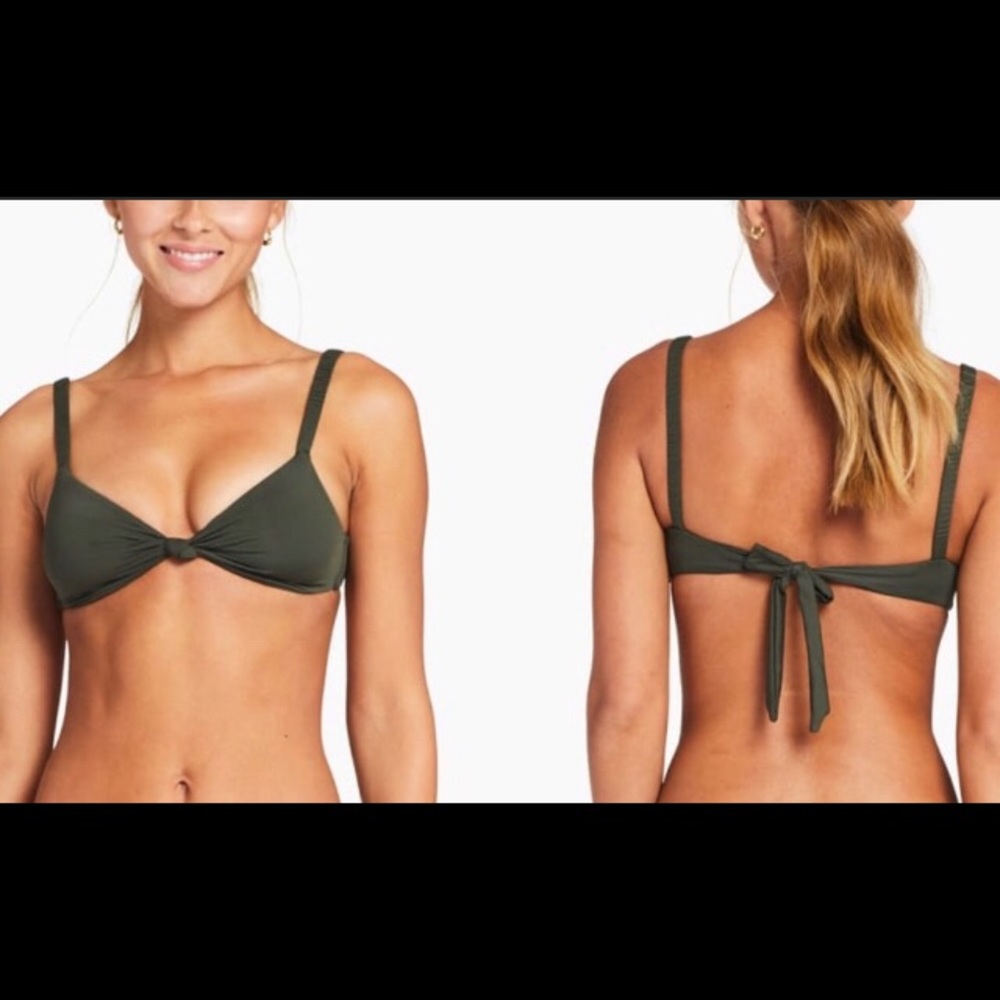 Vitamin A Zuri Swim Top Forest Green Size S/6 NEW